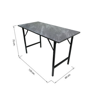 โต๊ะอเนกประสงค์ลายหินดำ 60X120CM #NBR